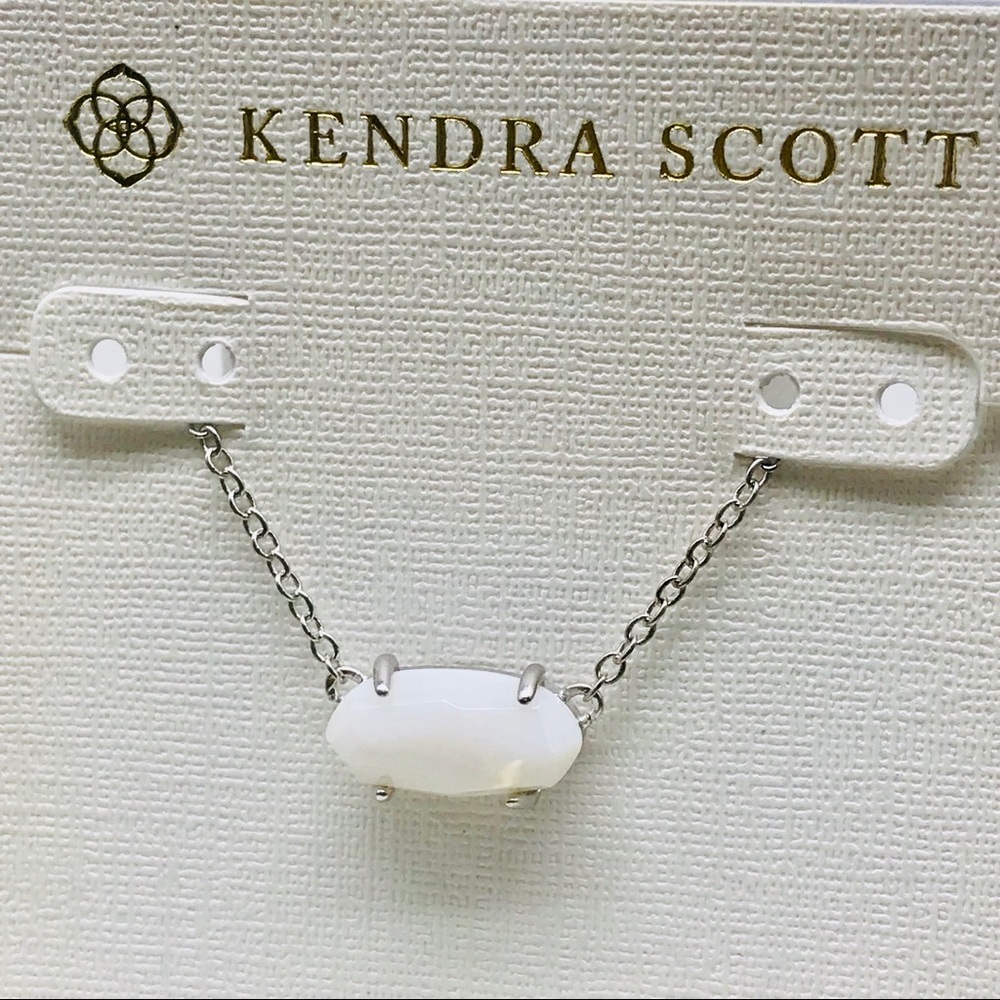 Kendra Scott Ever White Pearl Necklace Silver Tone